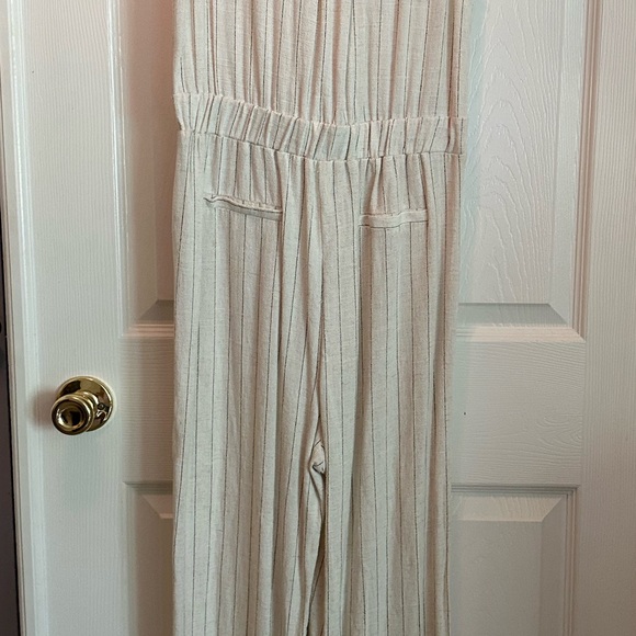 Pinstripe linen romper jumpsuit NWT - Picture 7 of 7